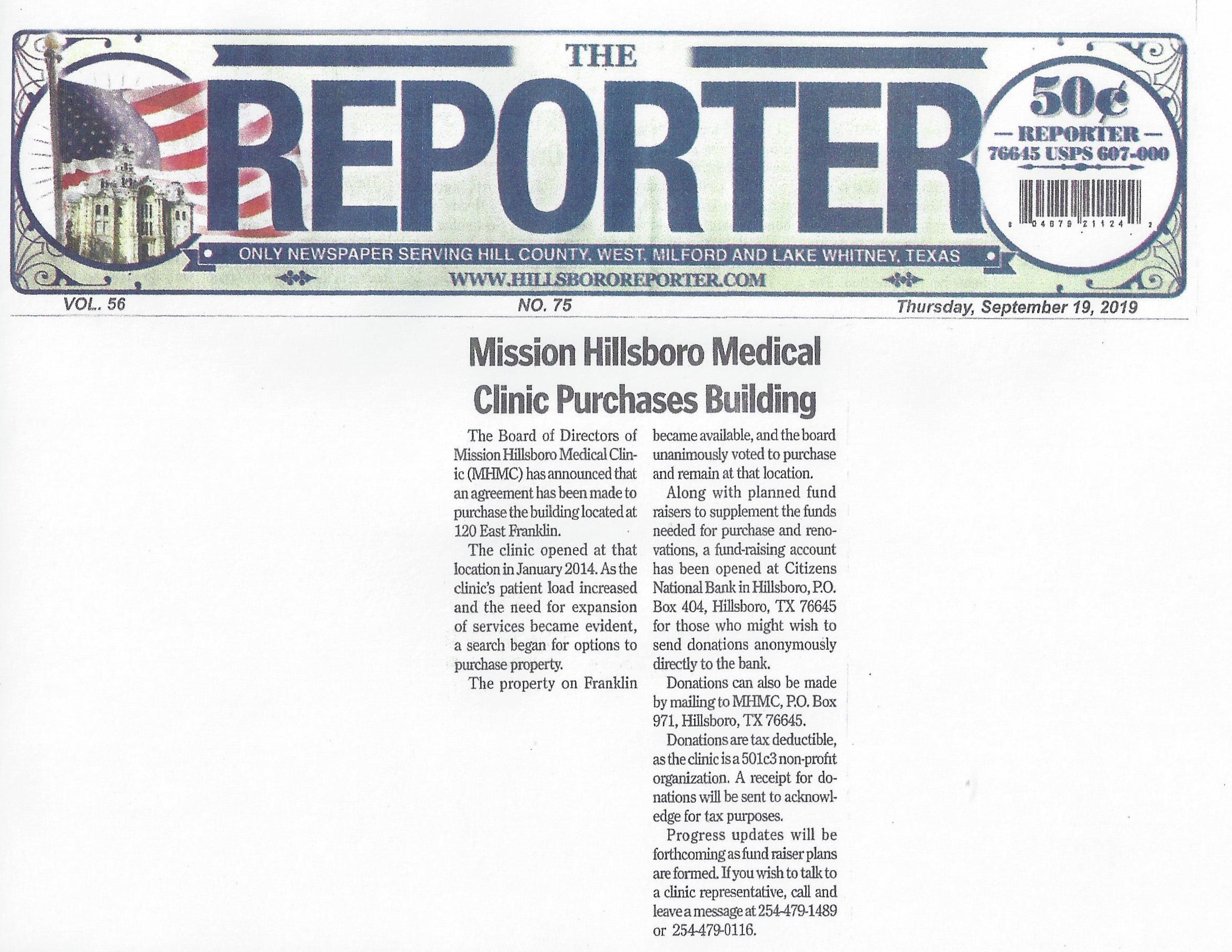 In the News Mission Hillsboro Medical Clinic